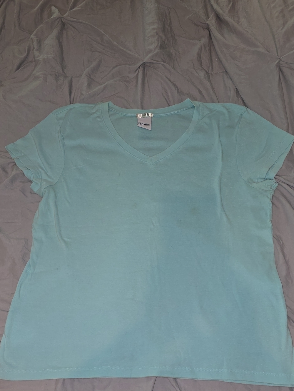 Old Navy Light Aqua V-Neck Short Sleeve Tee